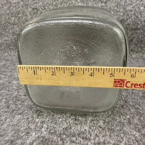 ✅VTG Owens-Illinois Glass Company Square Glass Jar CLEAR Art Deco *CHIP NO LID* - Picture 5 of 7